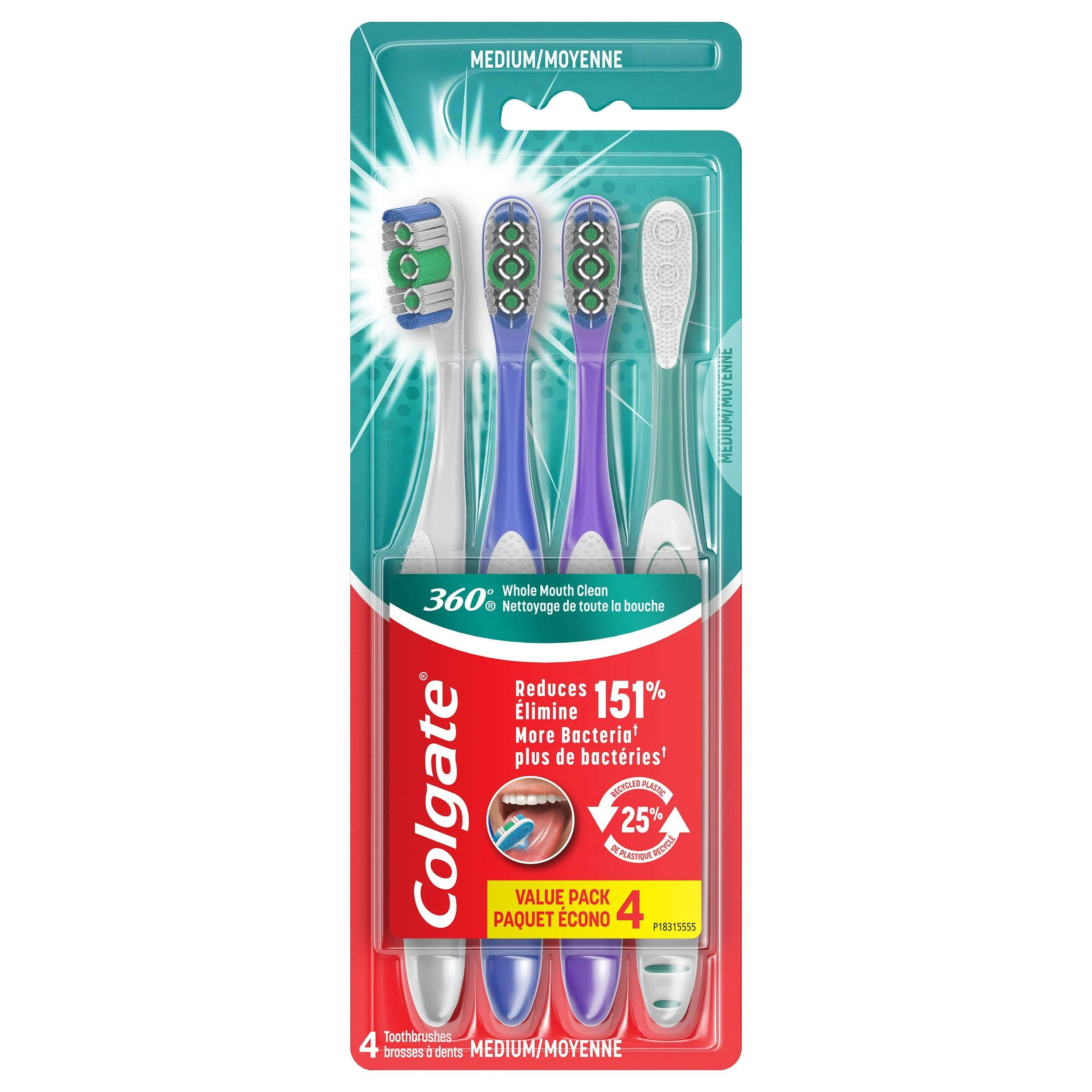 Colgate Tooth Brush 360 Whole Mouth Clean Pack of 4